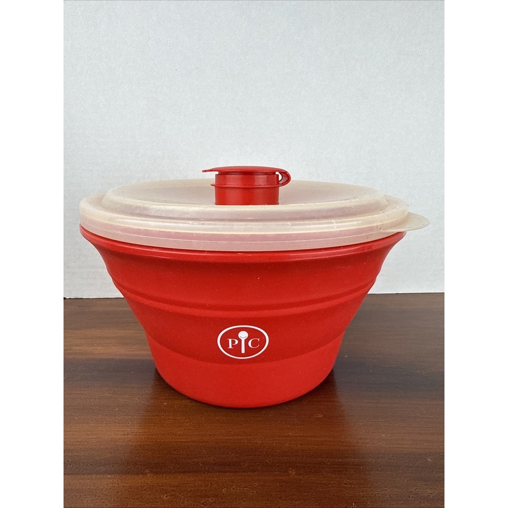 Pampered Chef Family-Size Collapsible Microwave Popcorn Maker Red‎ Popper 1457